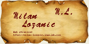 Milan Lozanić vizit kartica